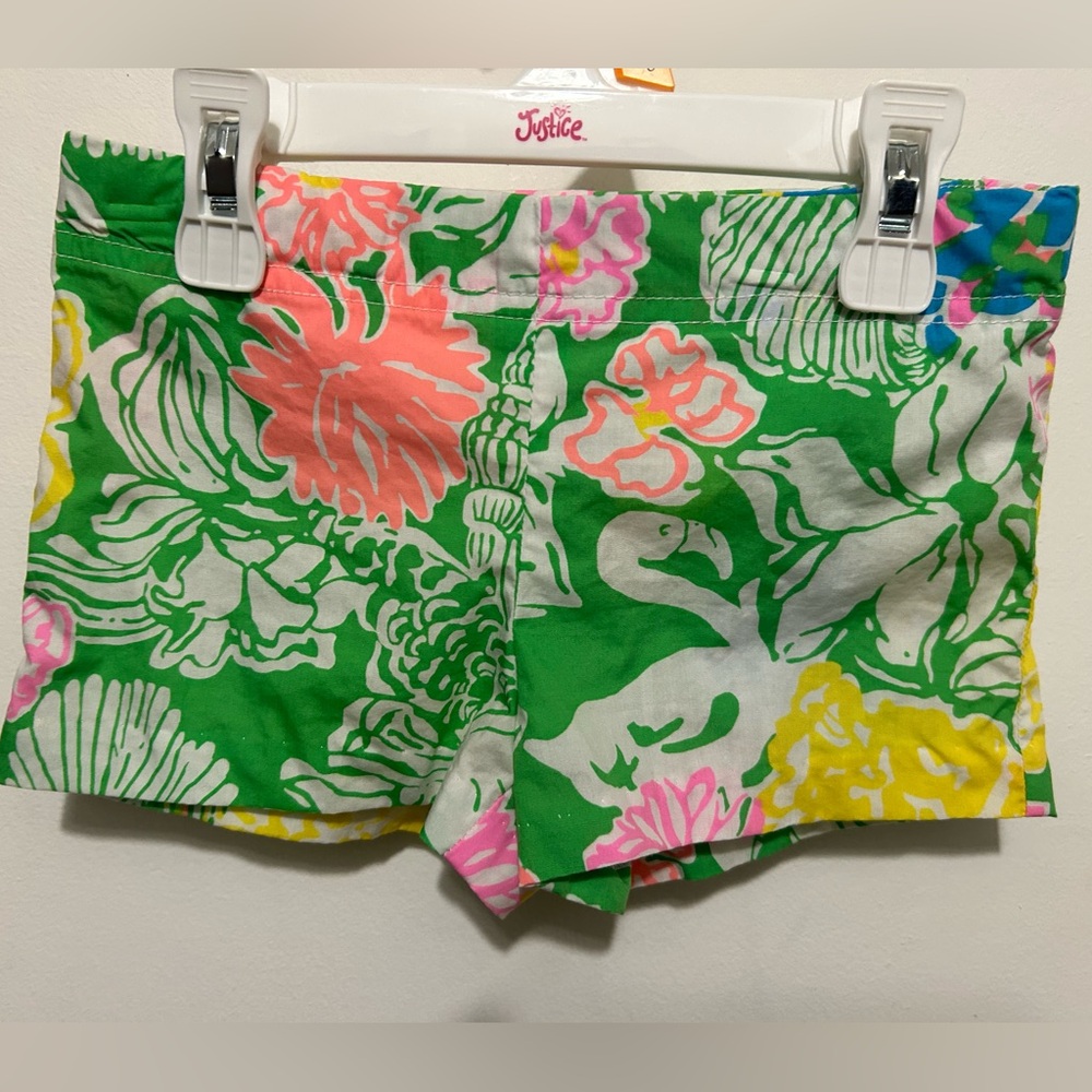 Lilly Pulitzer - Kids - Green Floral Print Shorts - Size: 3